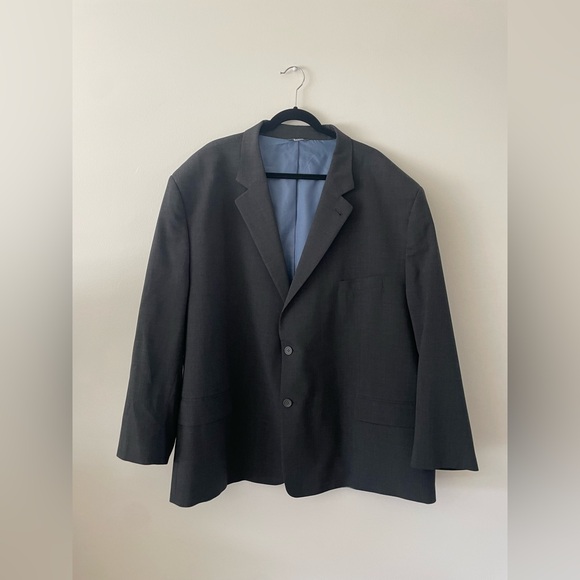 Oak Hill Perfect Fit Gray Office Wear Blazer Suit Jacket Big & Tall 60 REG